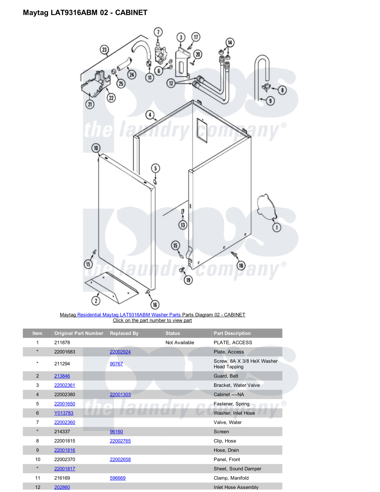 Maytag LAT9316ABM Parts Diagram