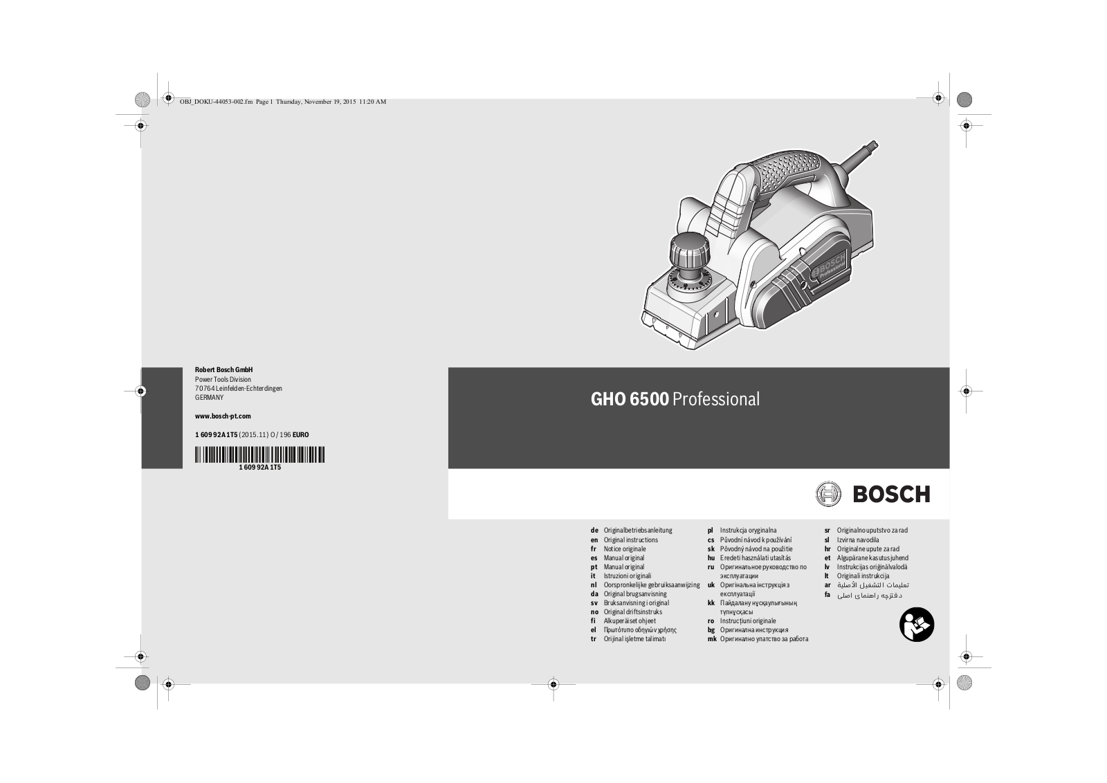 Bosch GHO6500 User Manual