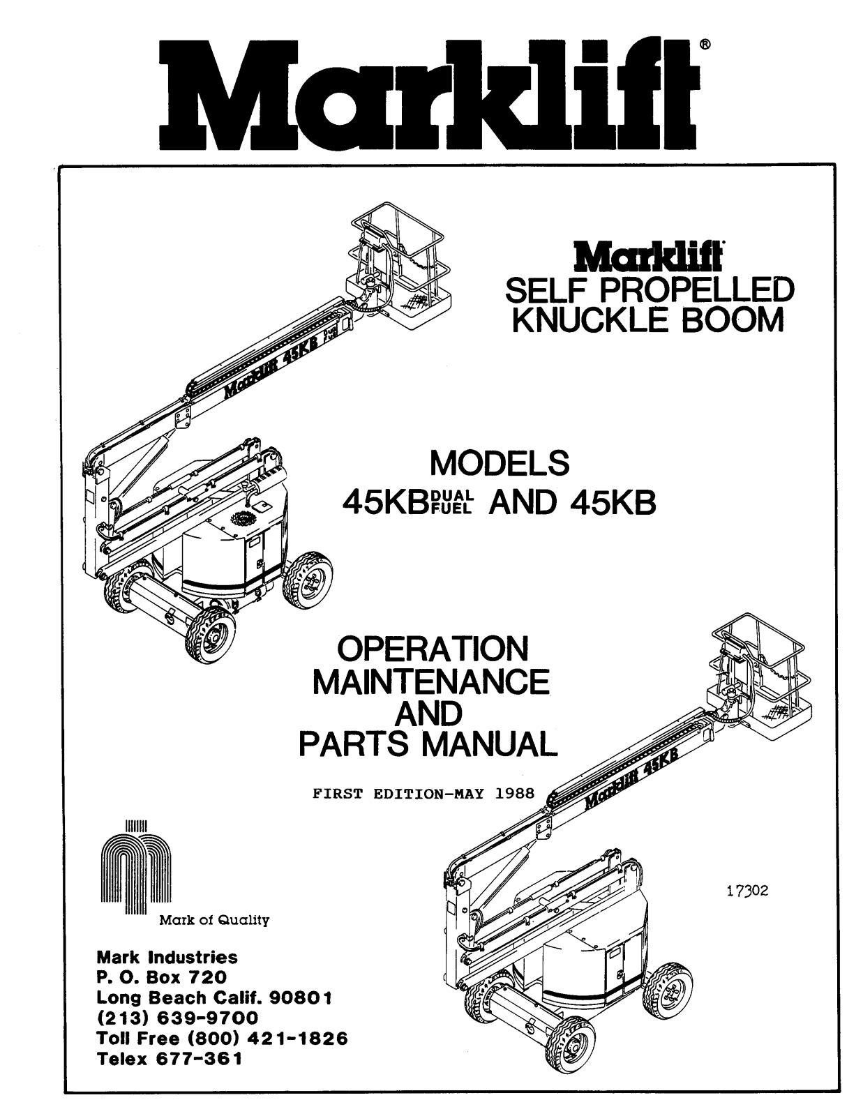 Marklift 45KB User Manual