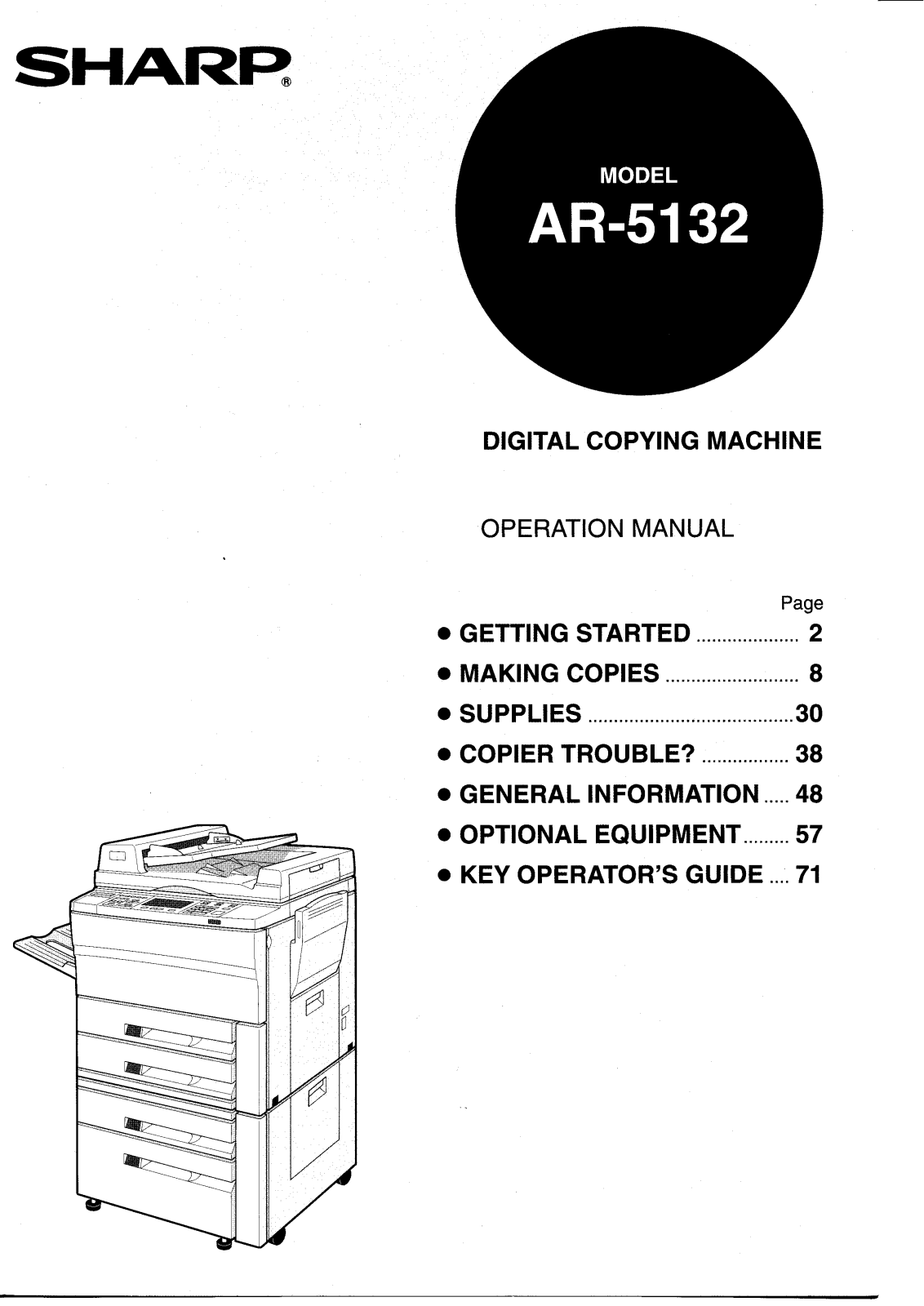 Sharp AR-5132 User Manual