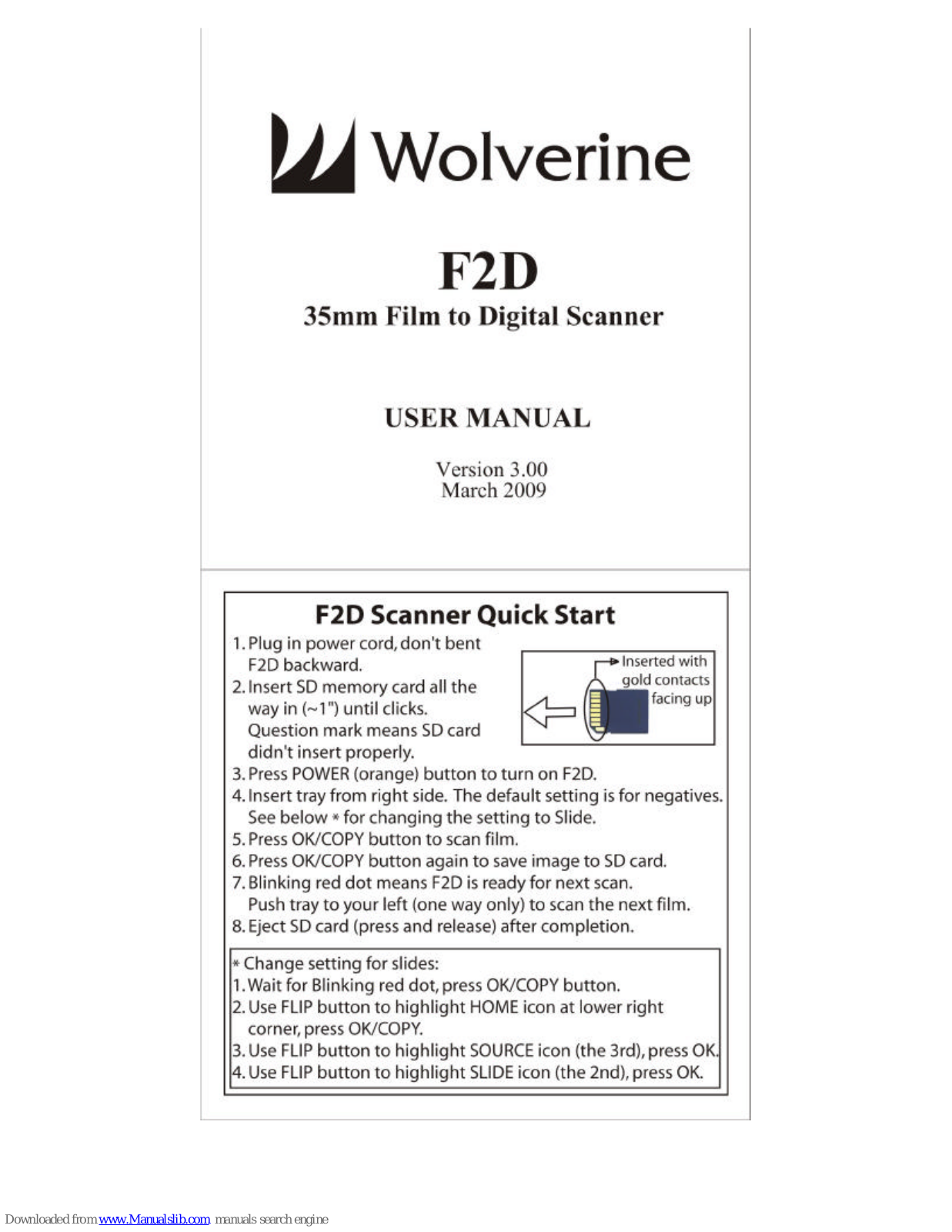 Wolverine F2D User Manual