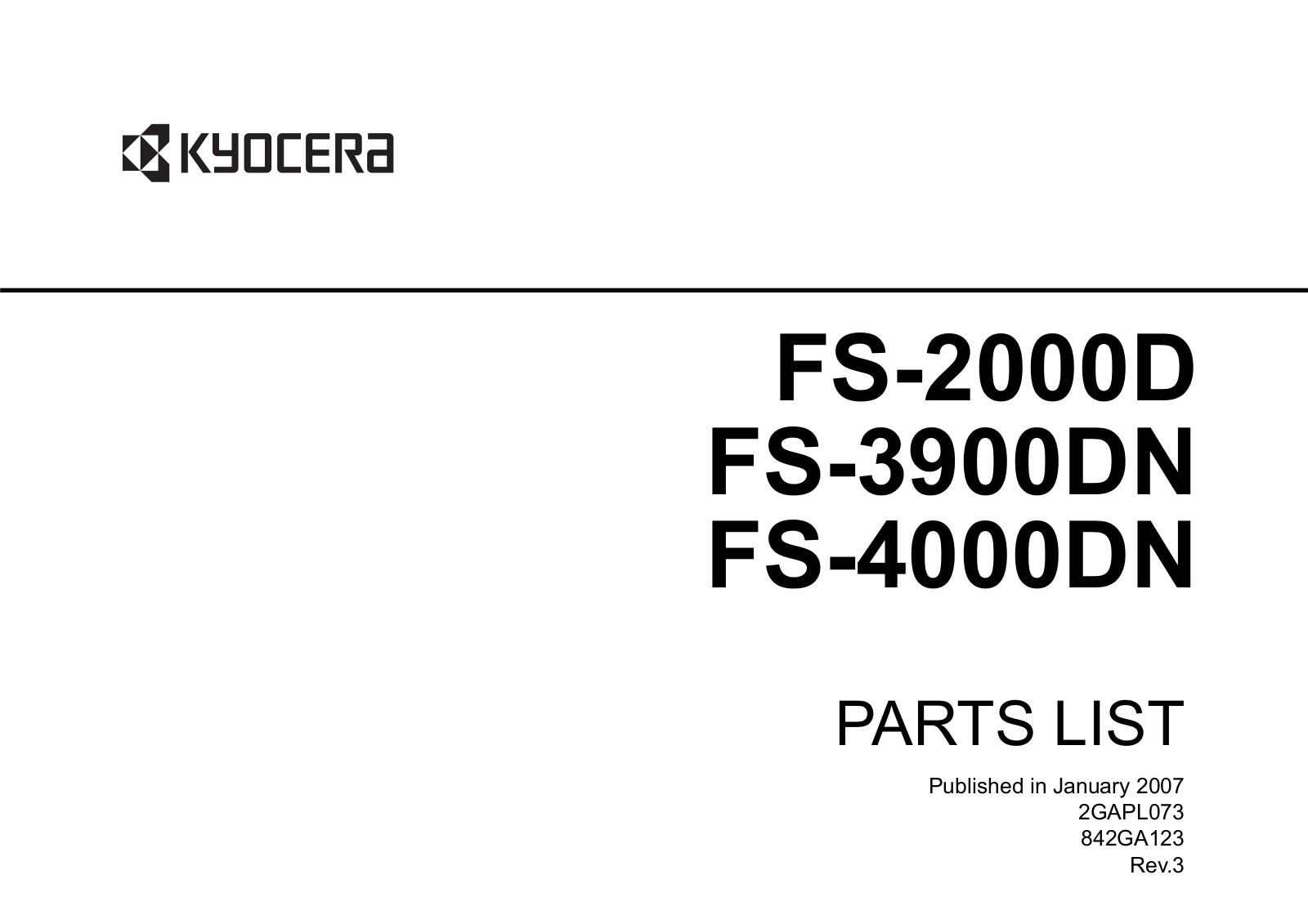 Kyocera Mita FS2000D, FS3900DN, FS4000DN Diagram