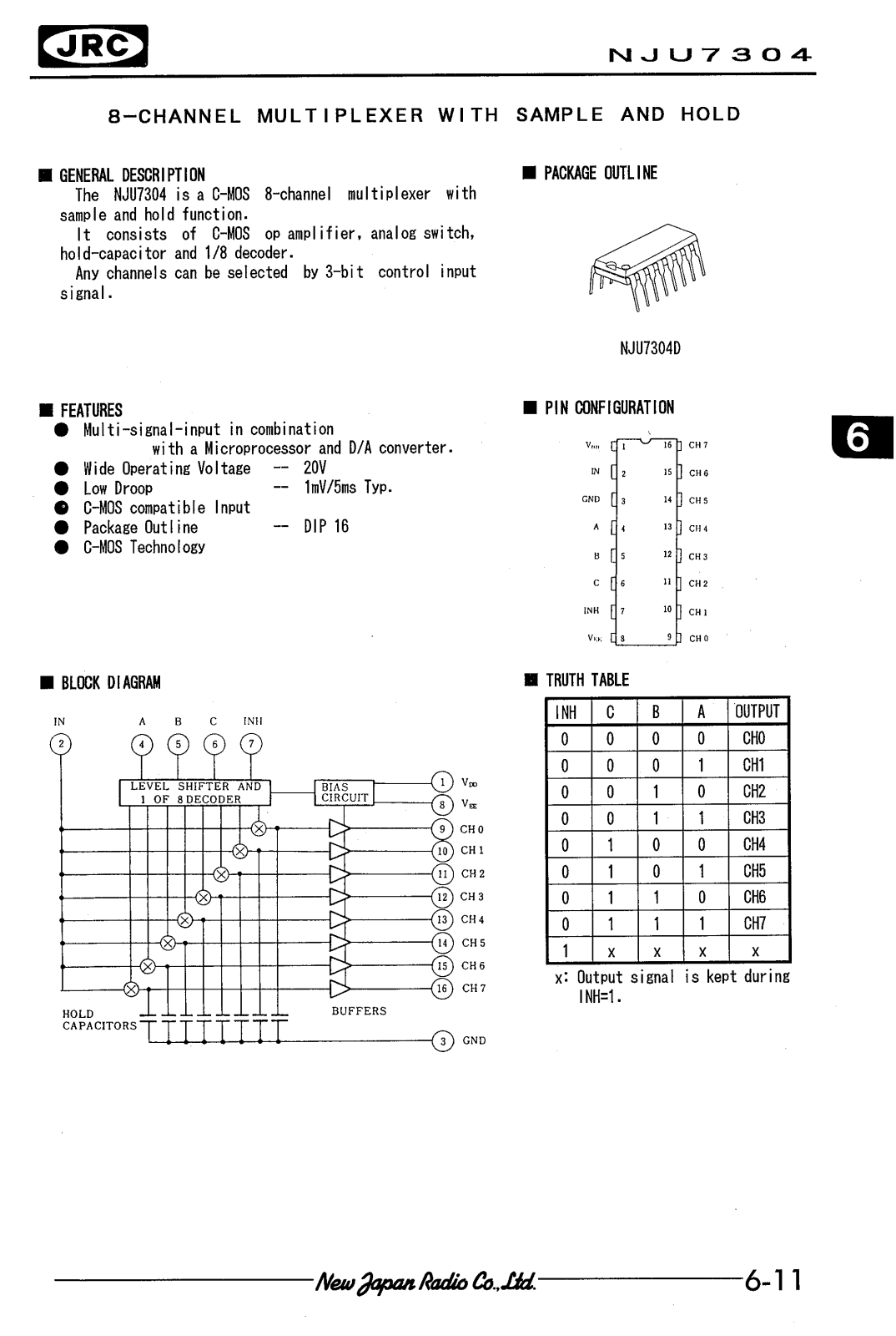 JRC NJU7304D Datasheet