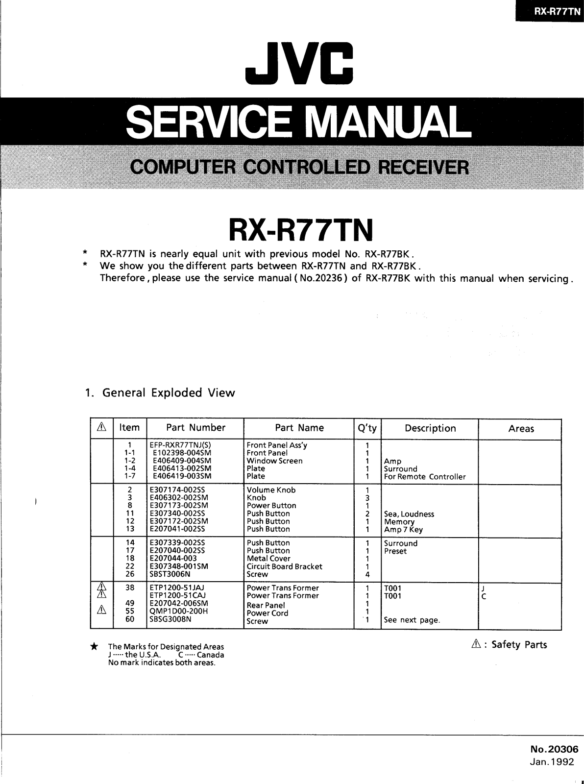 JVC RXR-77-TN Service manual