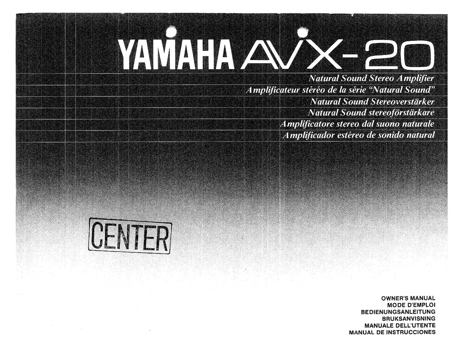 Yamaha AVX-20 User Manual