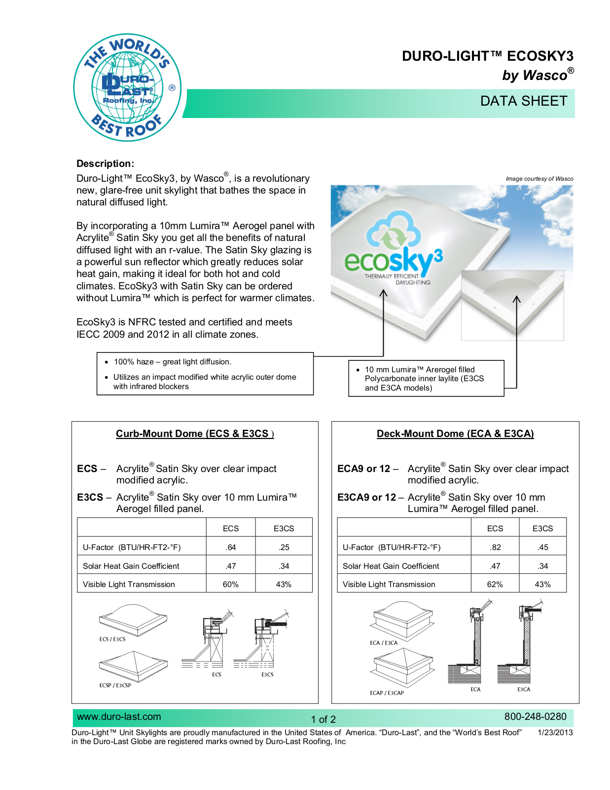 Duro-Last Duro-Light EcoSky3 User Manual