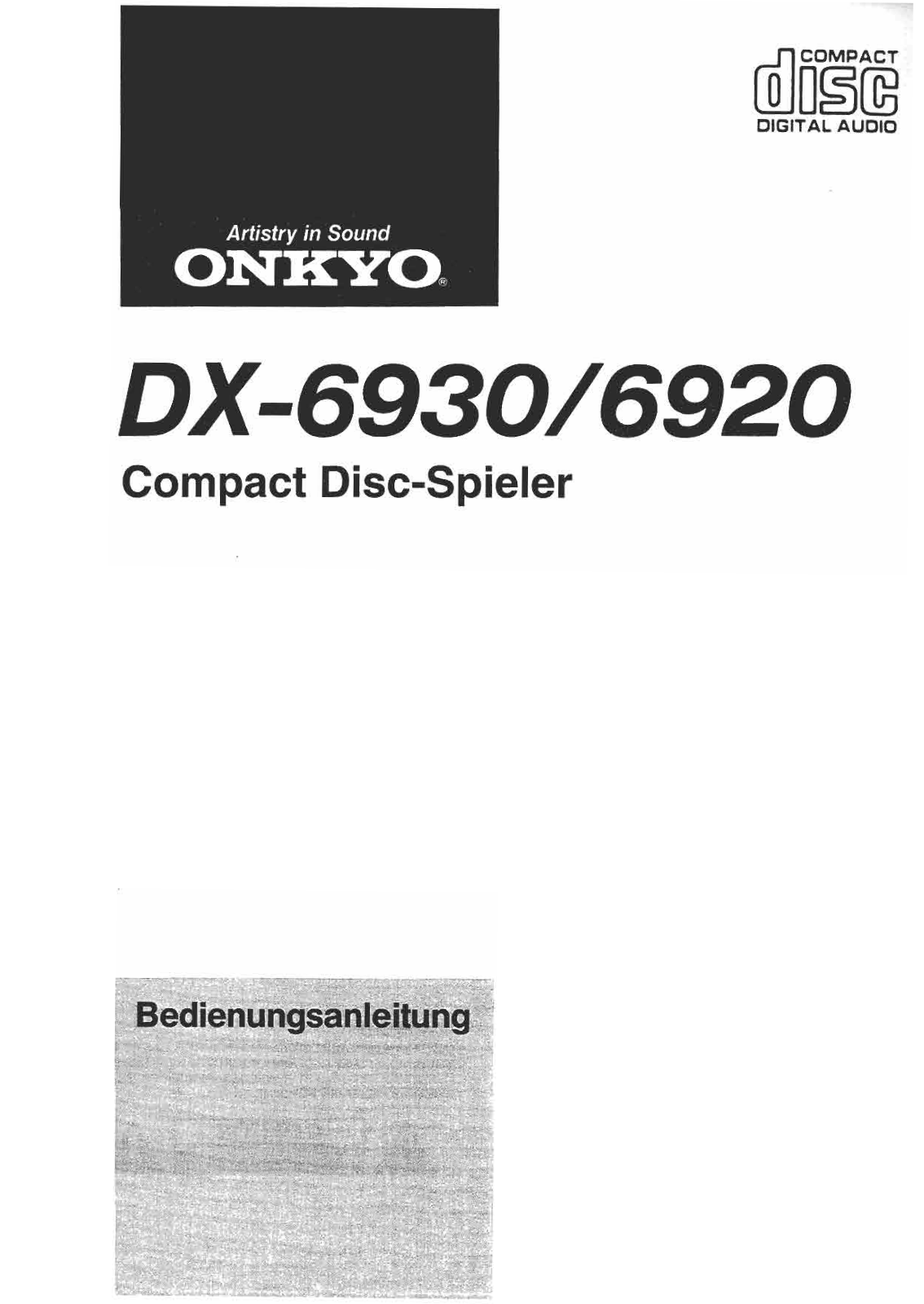 Onkyo DX-6930, DX-6920 Owners Manual
