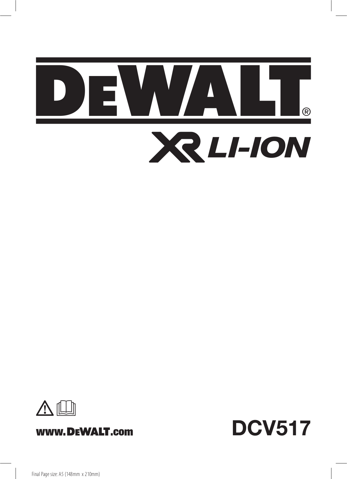 DeWalt DCV517N-xj User manual