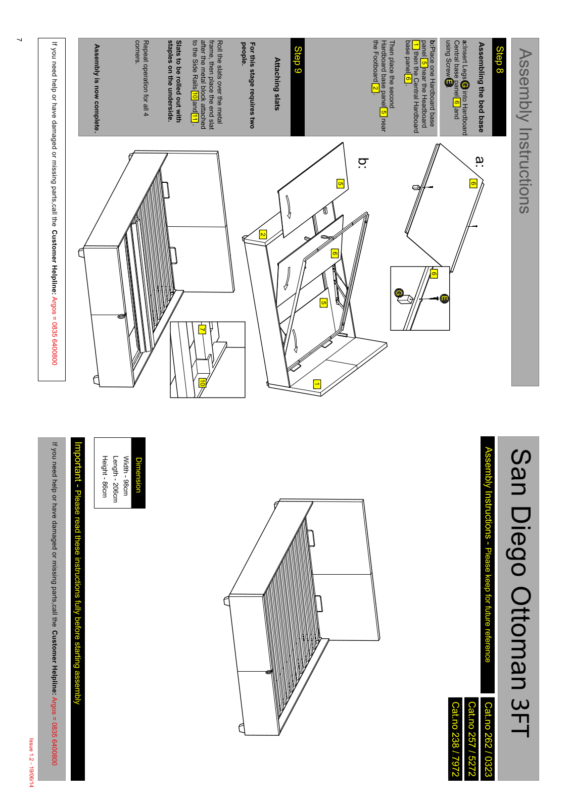 Argos 1708882, 1719723 ASSEMBLY INSTRUCTIONS