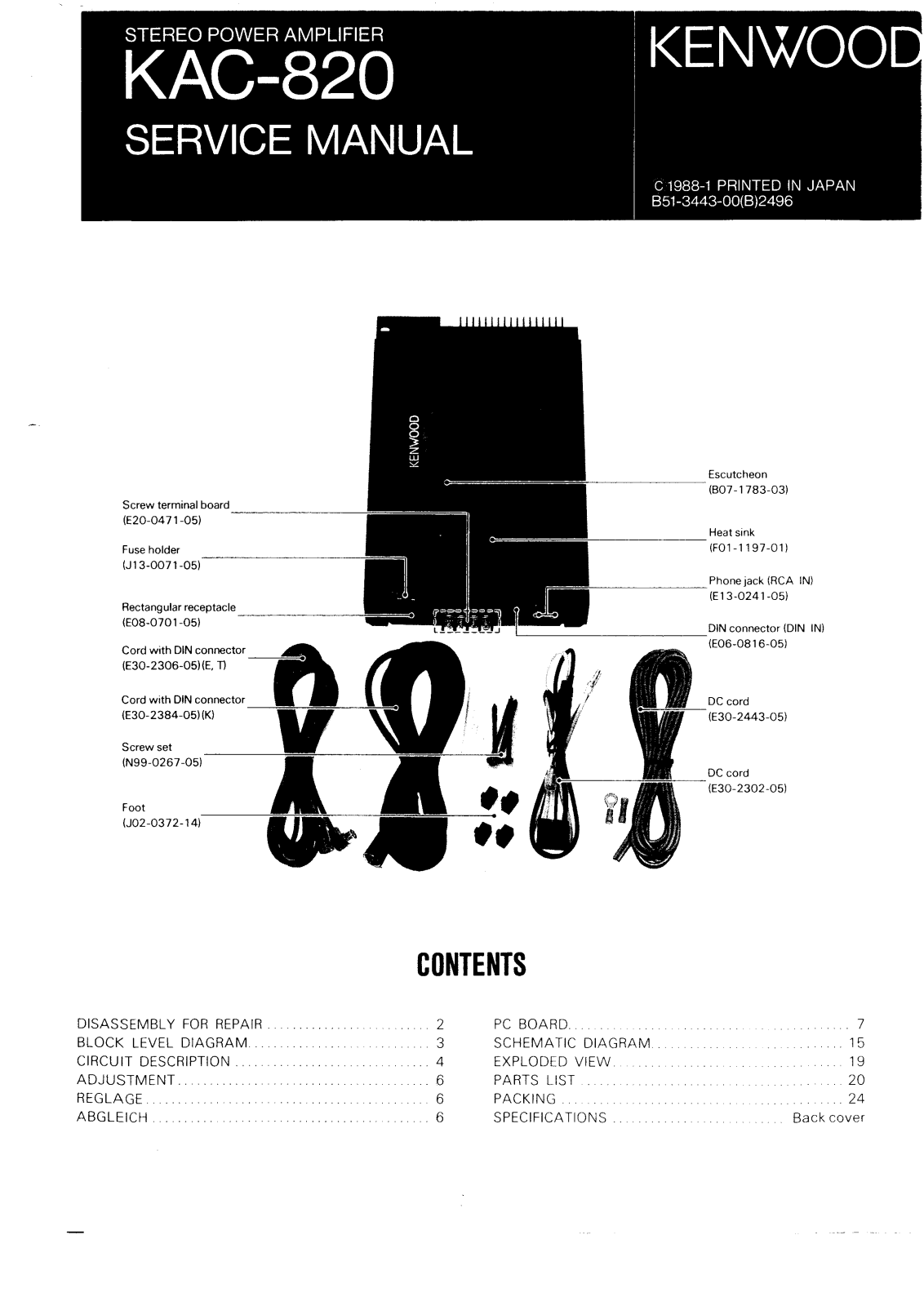 Kenwood KAC-820 Service manual