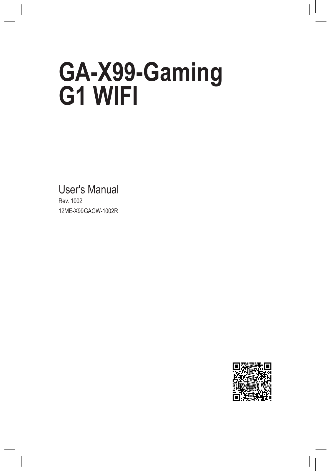 Gigabyte GA-X99-GAMING G1 WIFI User Manual