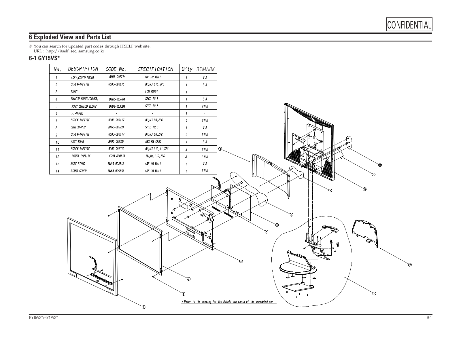 SAMSUNG GY15VSSS Service Manual Exploded View