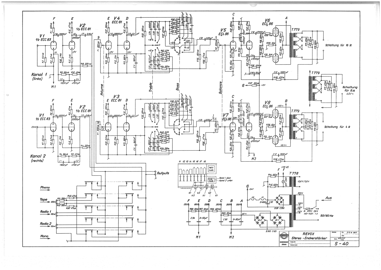 Revox 40-1961 Schematic