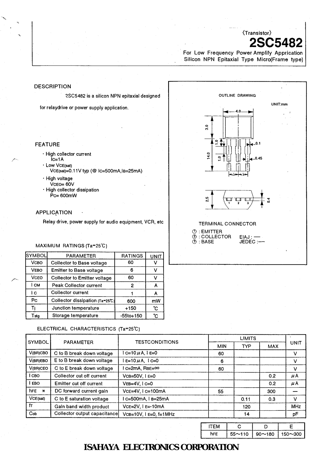 Datasheet 2sc5482 Datasheet - ManualMachine.com