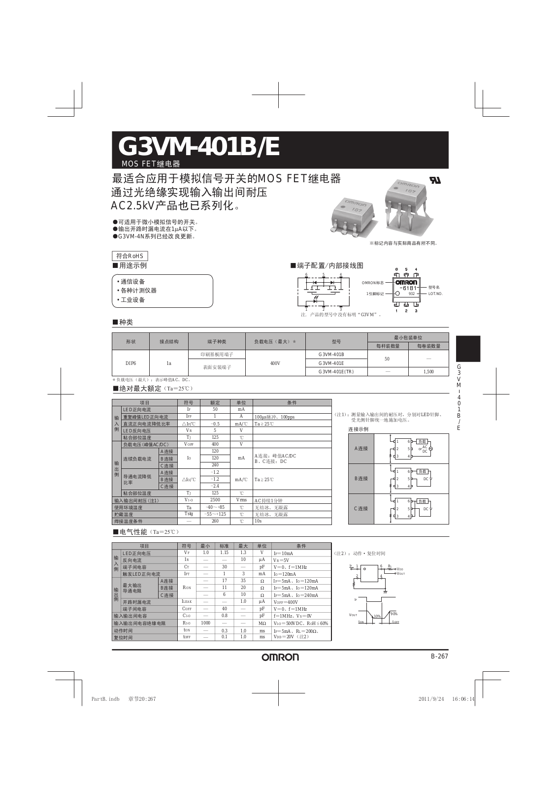 OMRON G3VM-401B, G3VM-401E User Manual