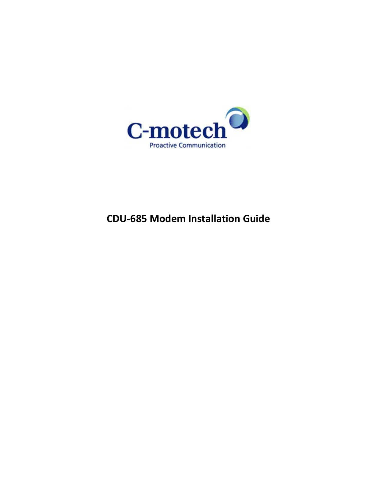 C motech CDU 685 User Manual