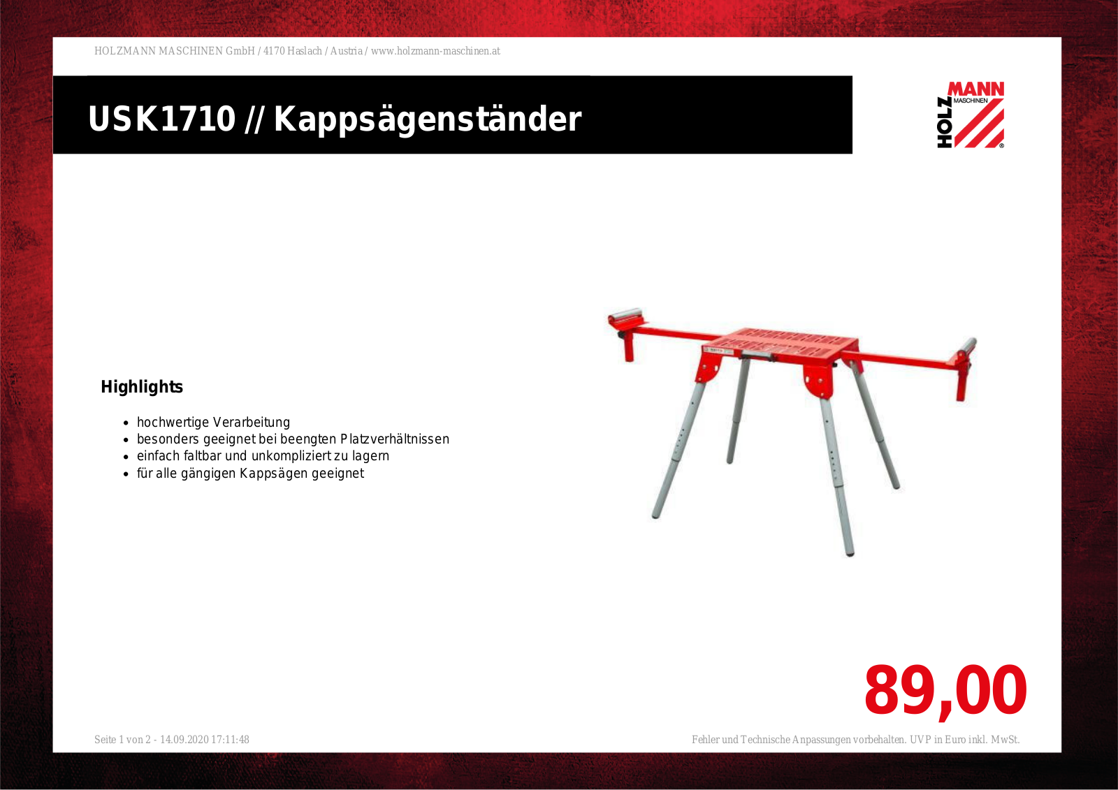 Holzmann USK1710 User Manual