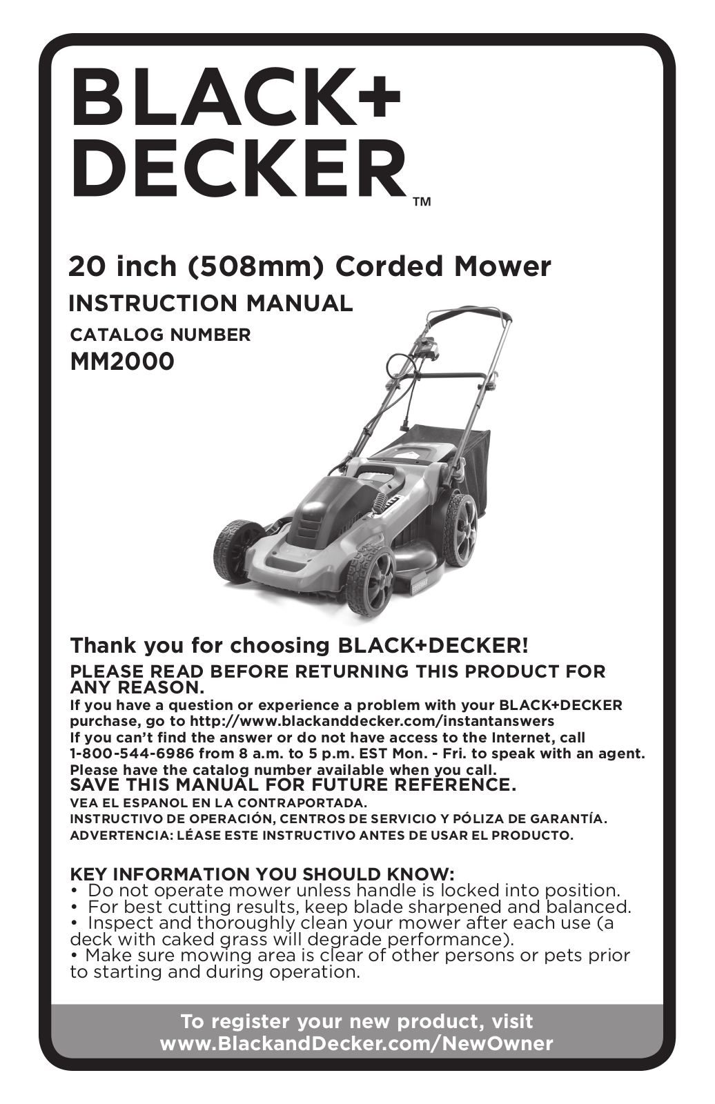 Black & Decker MM2000 User Manual