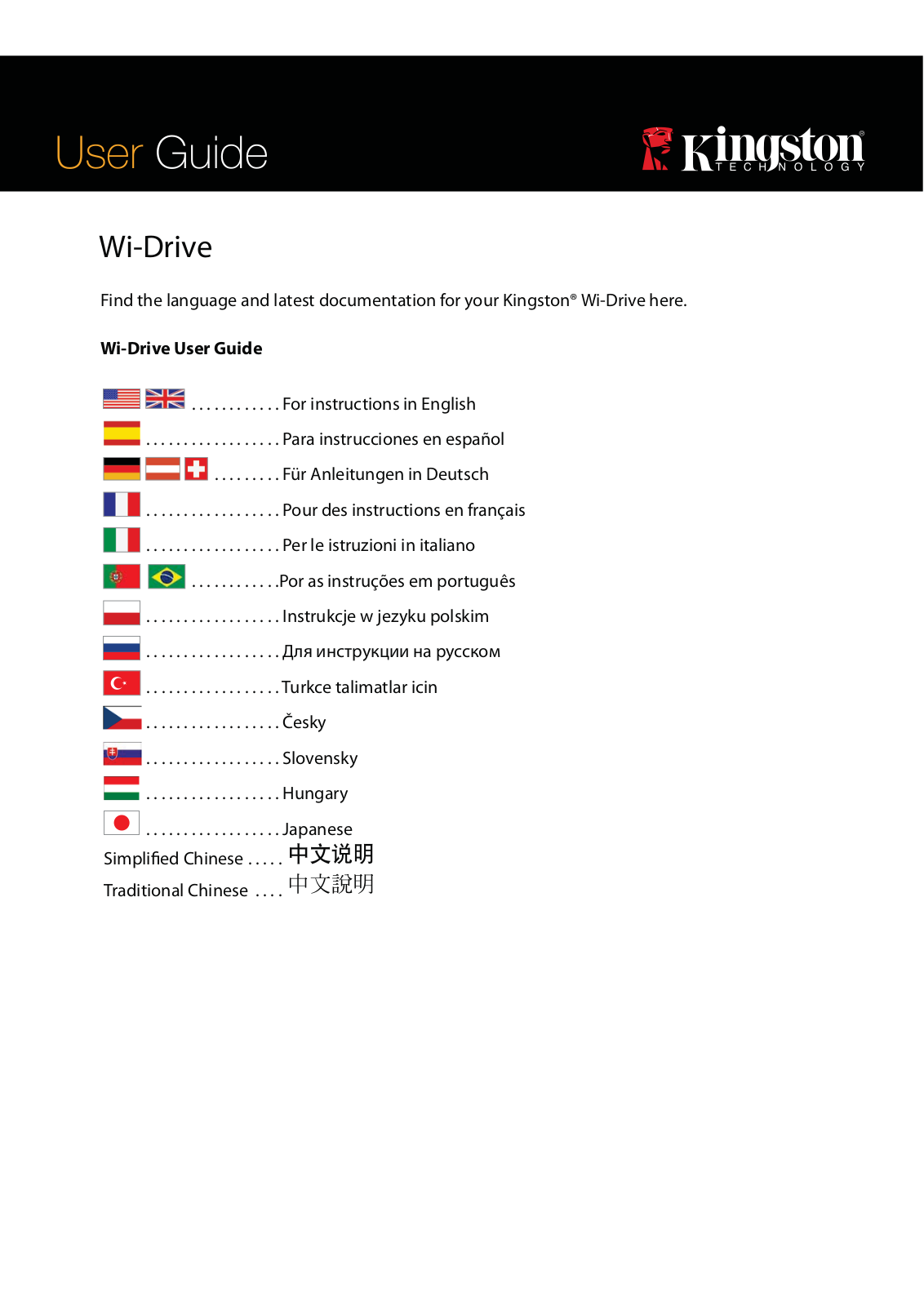 KINGSTON Wi-Drive User Manual