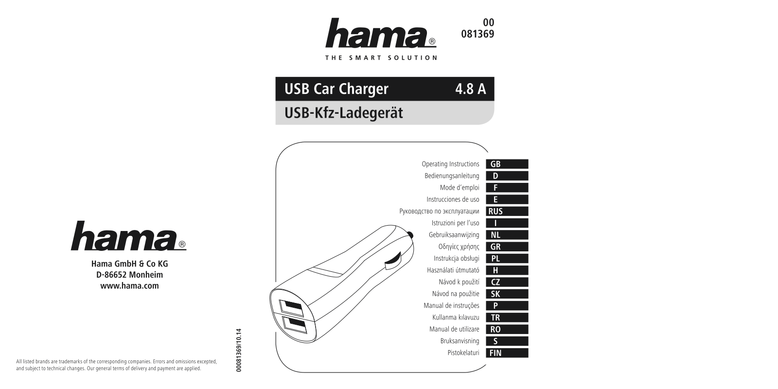 Hama 00081369 User manual