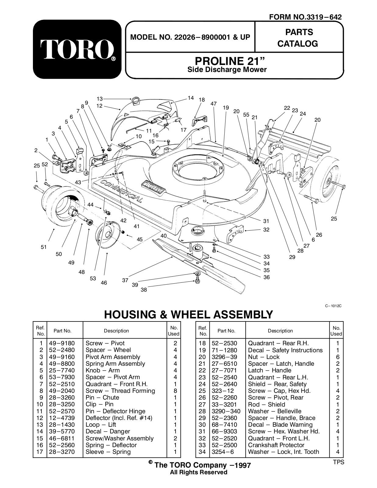 Toro 22026 Parts Catalogue