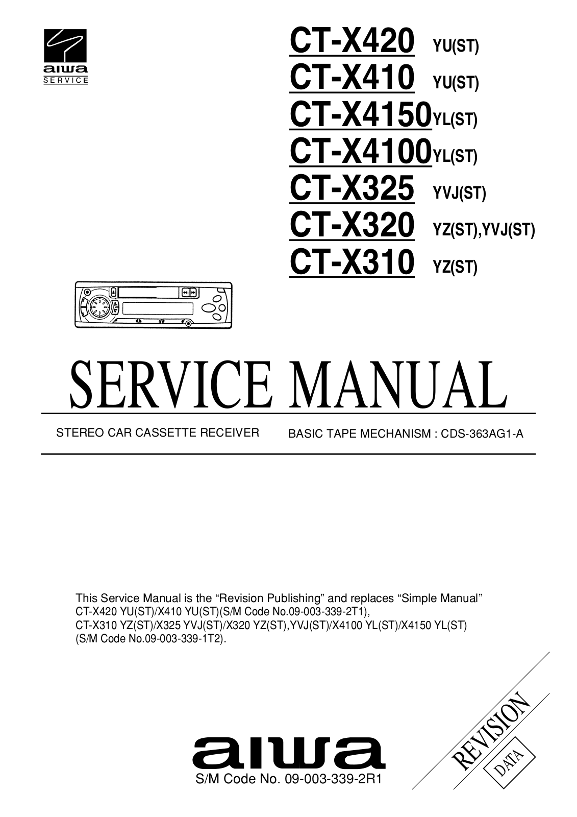 Aiwa CTX-310, CTX-320, CTX-325, CTX-410, CTX-4100 Service manual