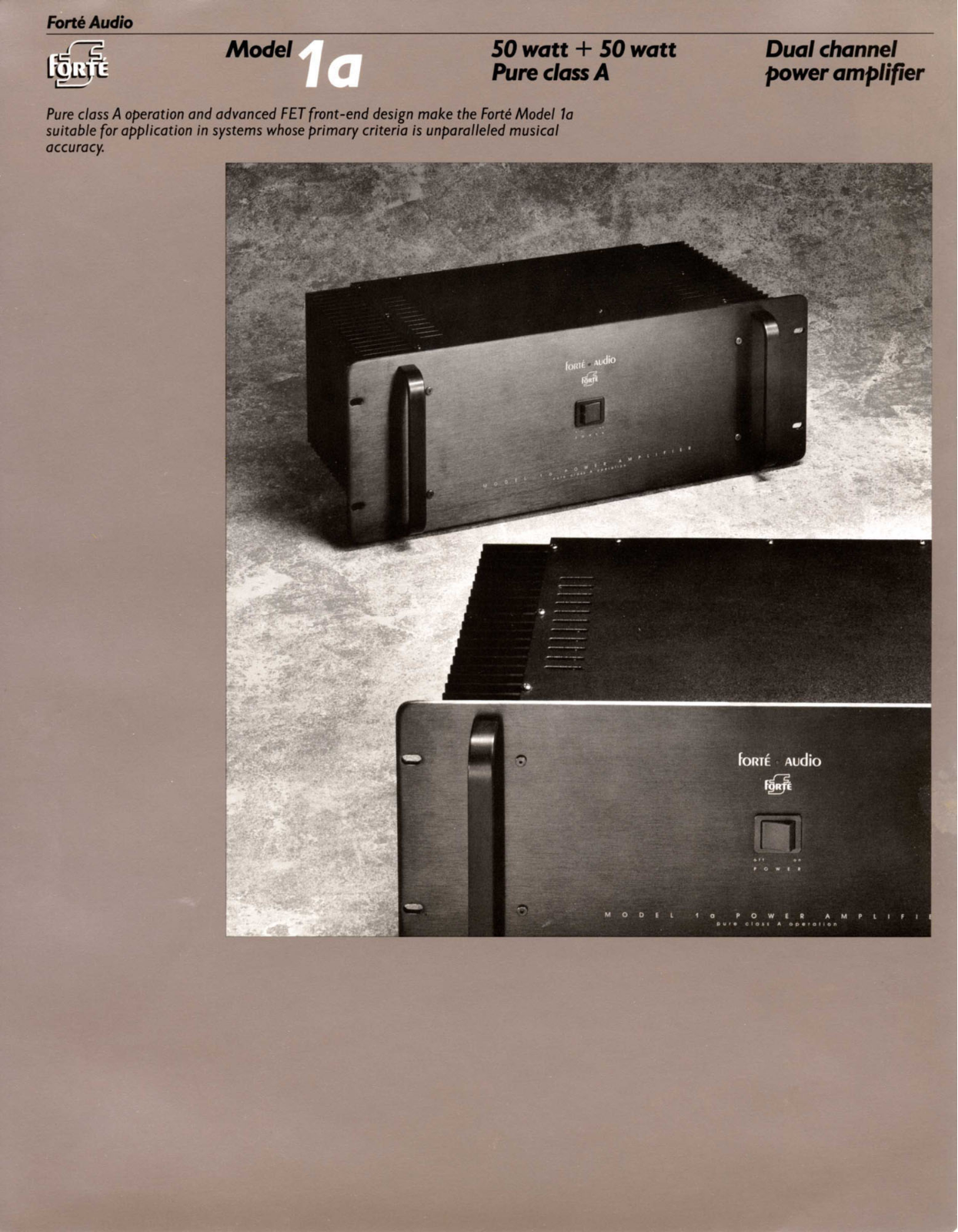 Forte Audio 1-A Brochure