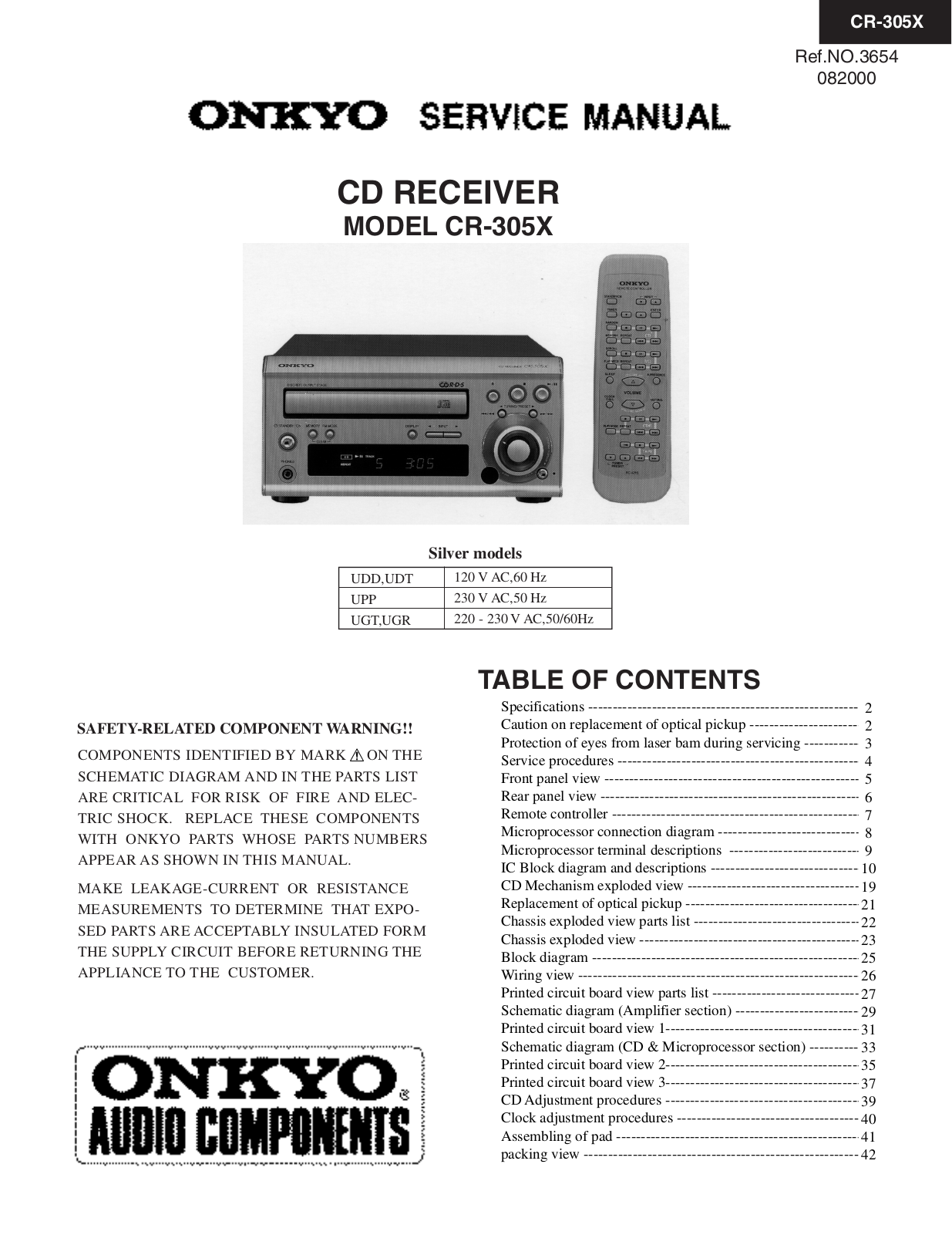 Onkyo CR-305X User Manual