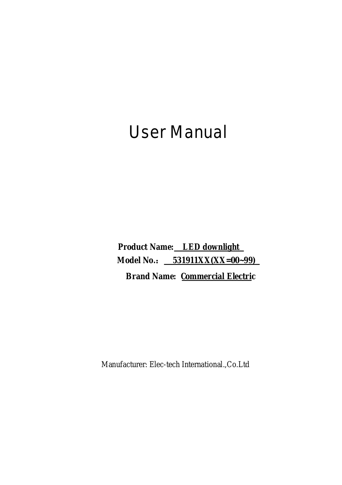 ETI Solid State Lighting 5319112017 User Manual