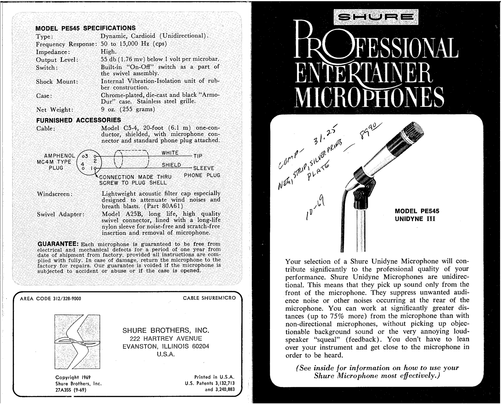 Shure PE545 User Guide - ManualMachine.com