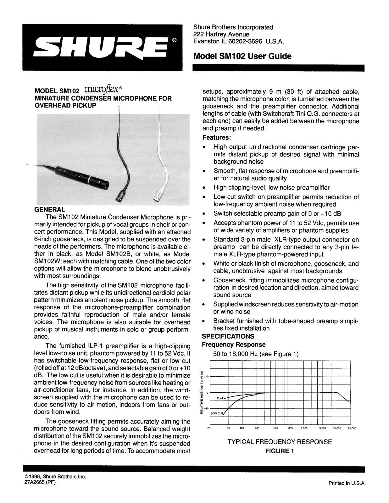 Shure SM102 User Guide