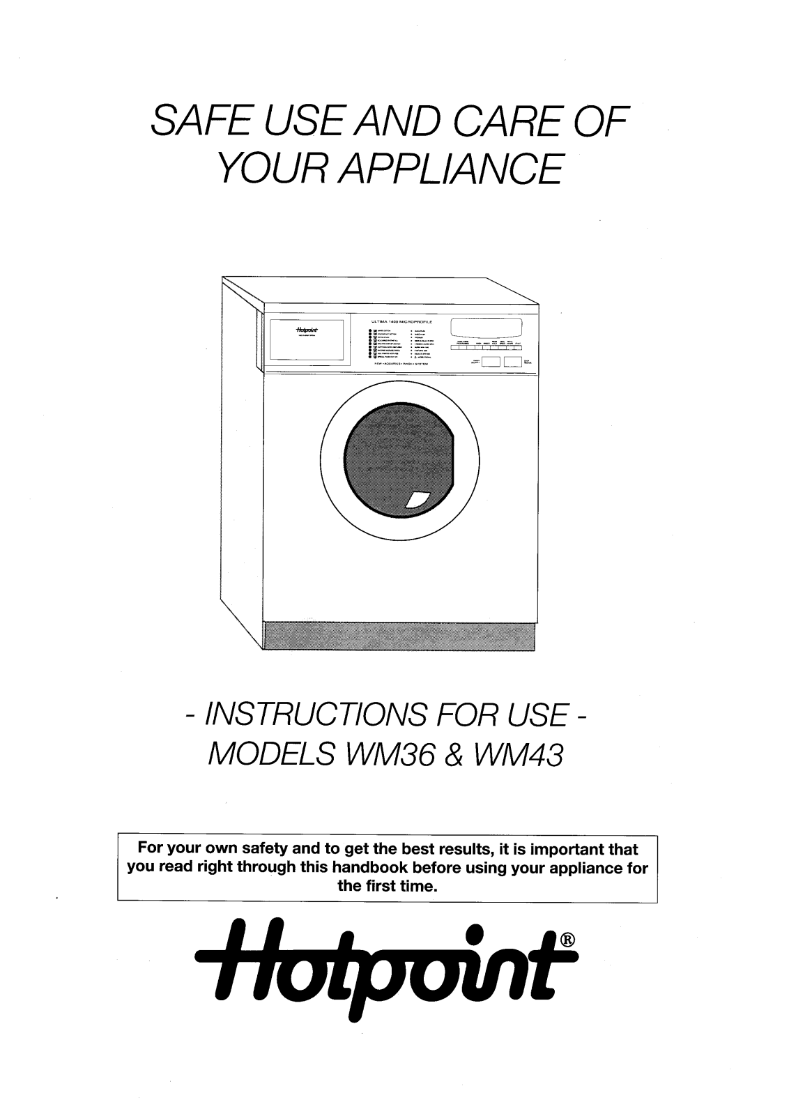 Hotpoint-Ariston HBWM43 User Manual