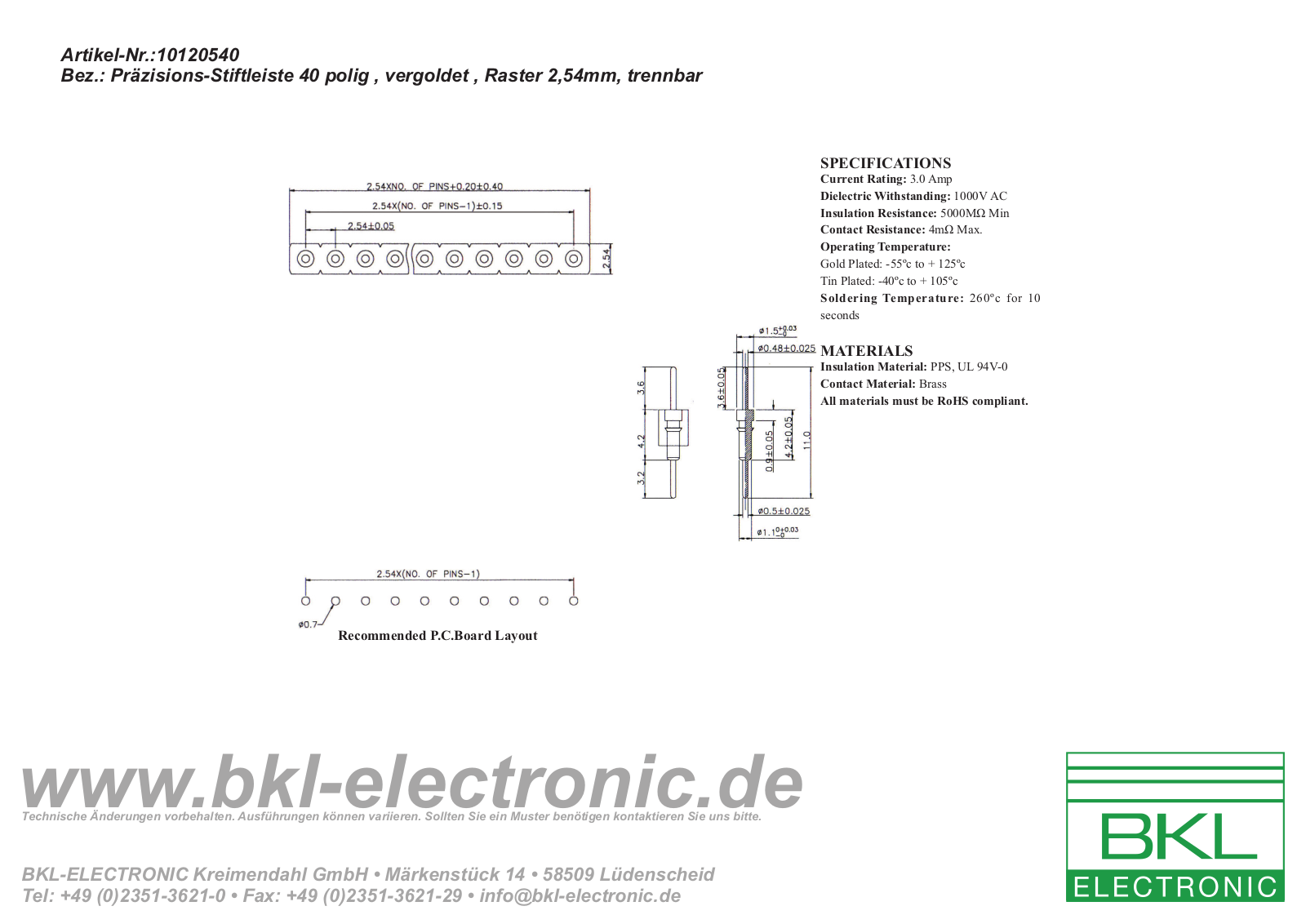 BKL BKL 10120540 Datasheet - ManualMachine.com