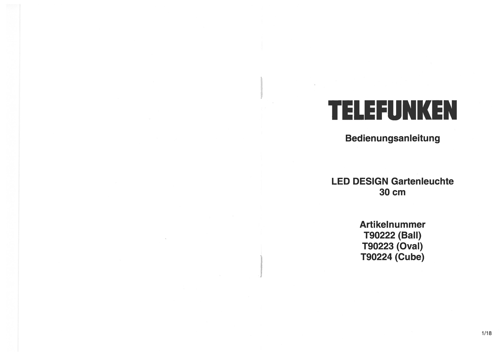 Telefunken T90223 User Manual