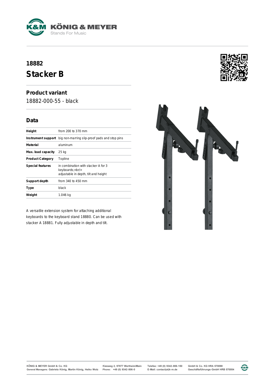 Konig & Meyer 18882 Specification