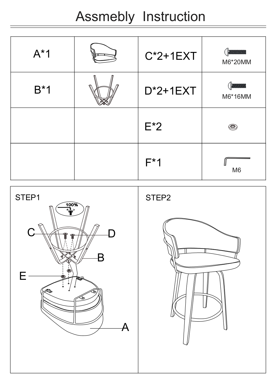 Armen Living LCDLBABLVLGR30, LCDLBABLVLGR26, LCDLBABLGR30, LCDLBABLGR Assembly Guide - ManualMachine.com
