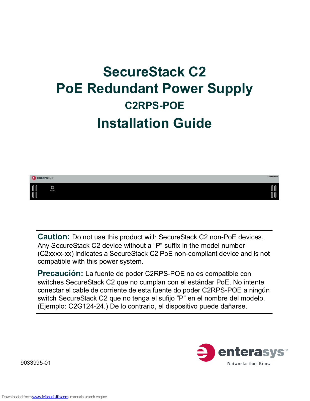 Enterasys SecureStack C2 C2RPS-POE Installation Manual - ManualMachine.com