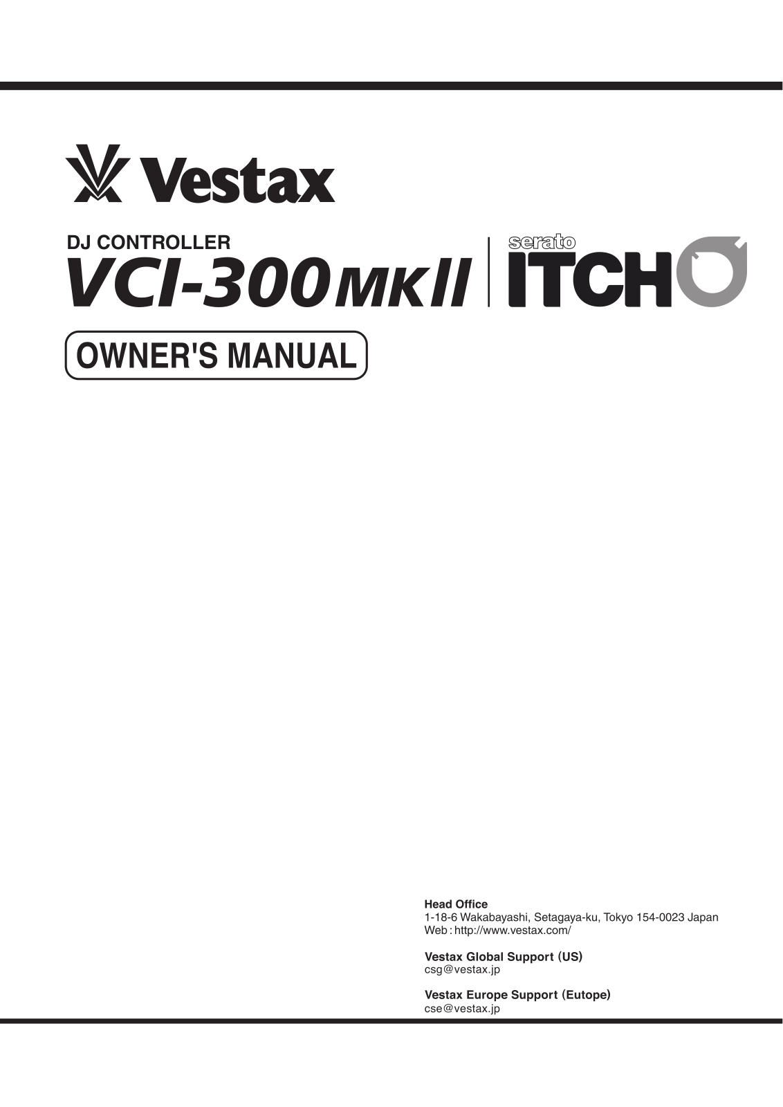 Vestax VCI-300 MKII User manual