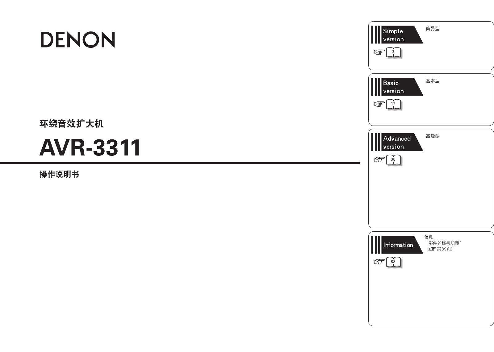 Denon AVR-3311 Operating Manual