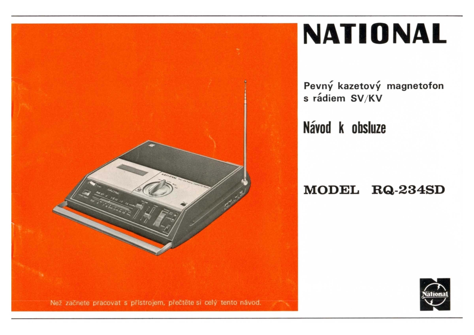 National RQ-234-SD Owners Manual