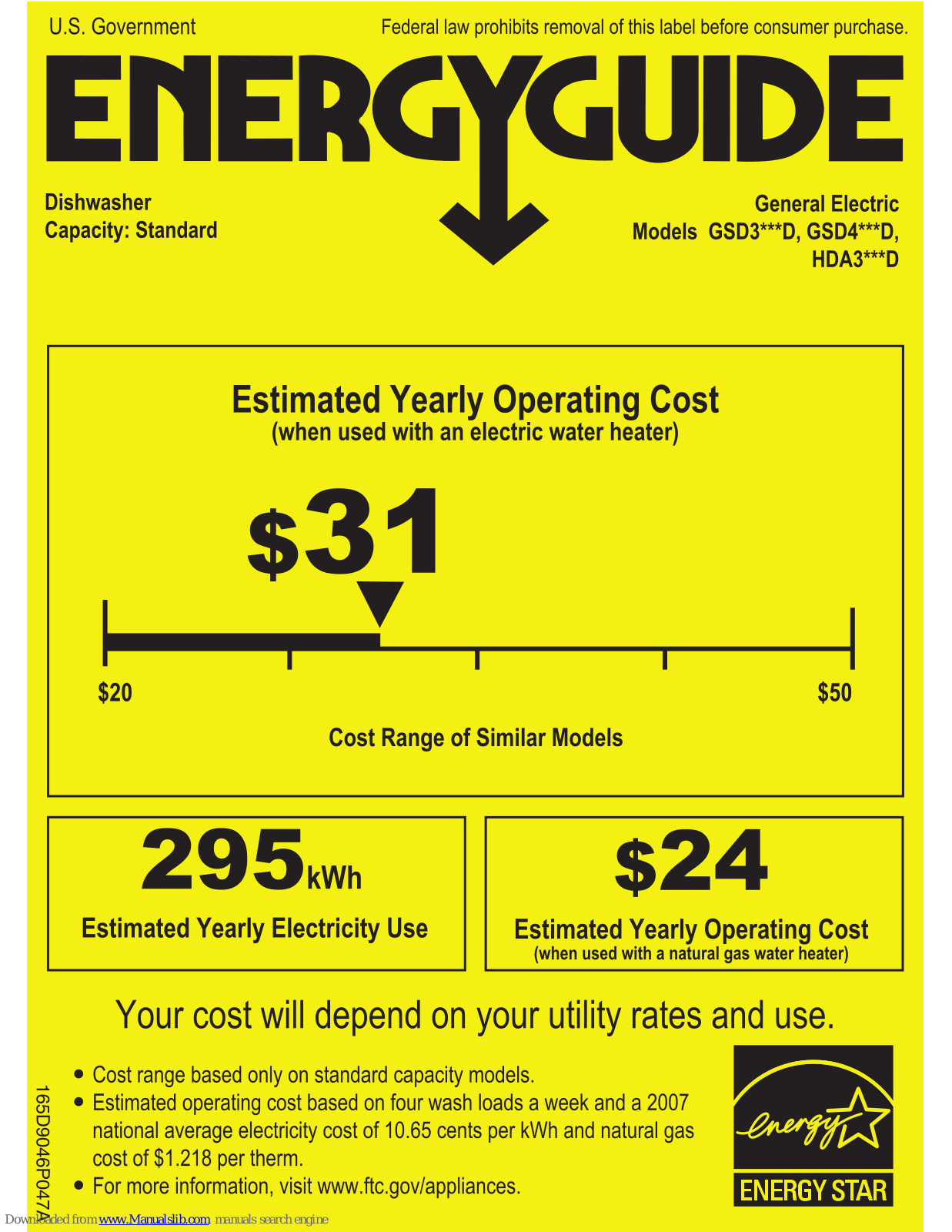 GE HDA3600DBB, HDA3600DCC, HDA3600DWW, HDA3640DSA, HDA3***D Series Energy Manual