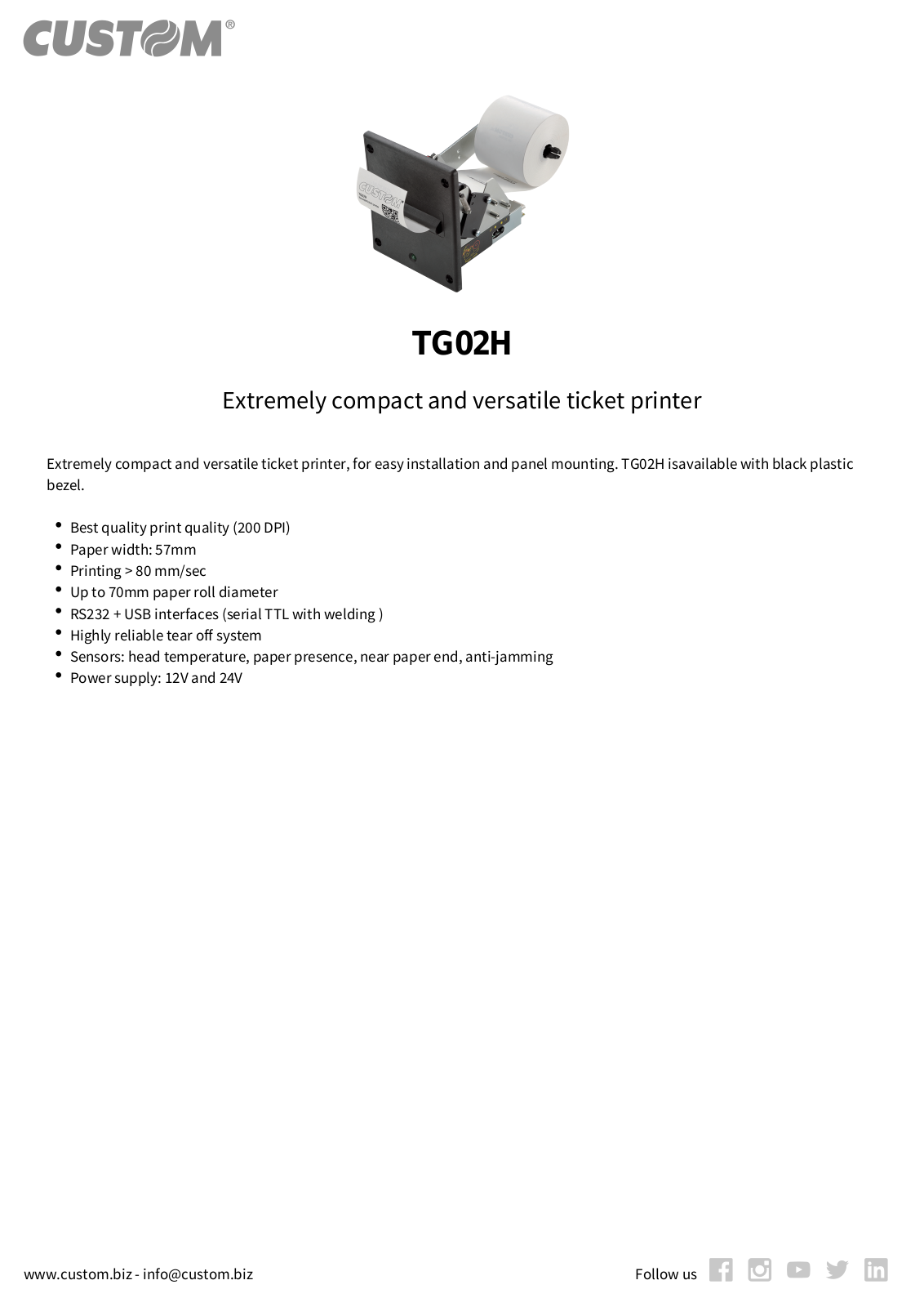 CUSTOM 915HZ010300300 Product Data Sheet