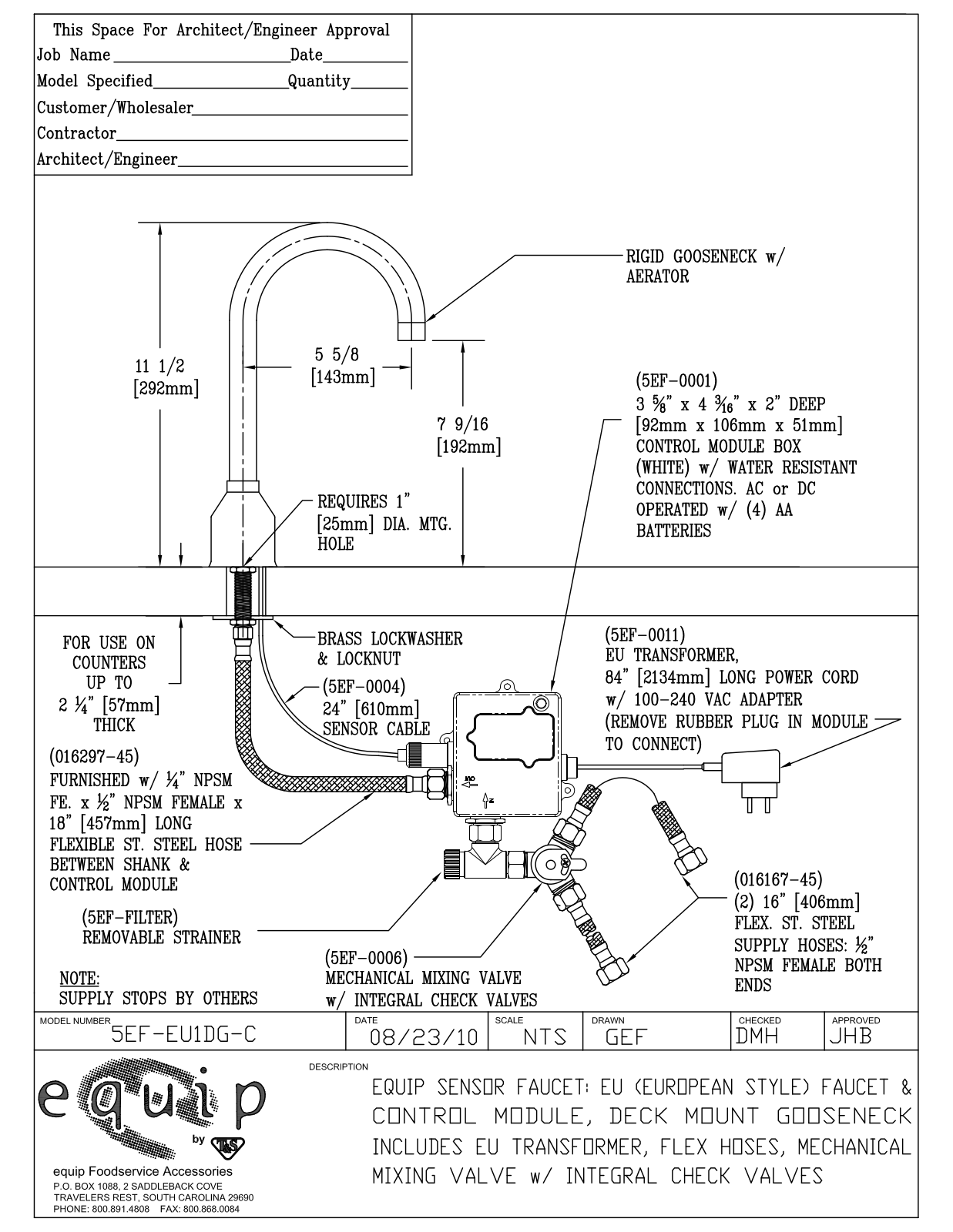 T&S Brass 5EF-EU1DG-C User Manual