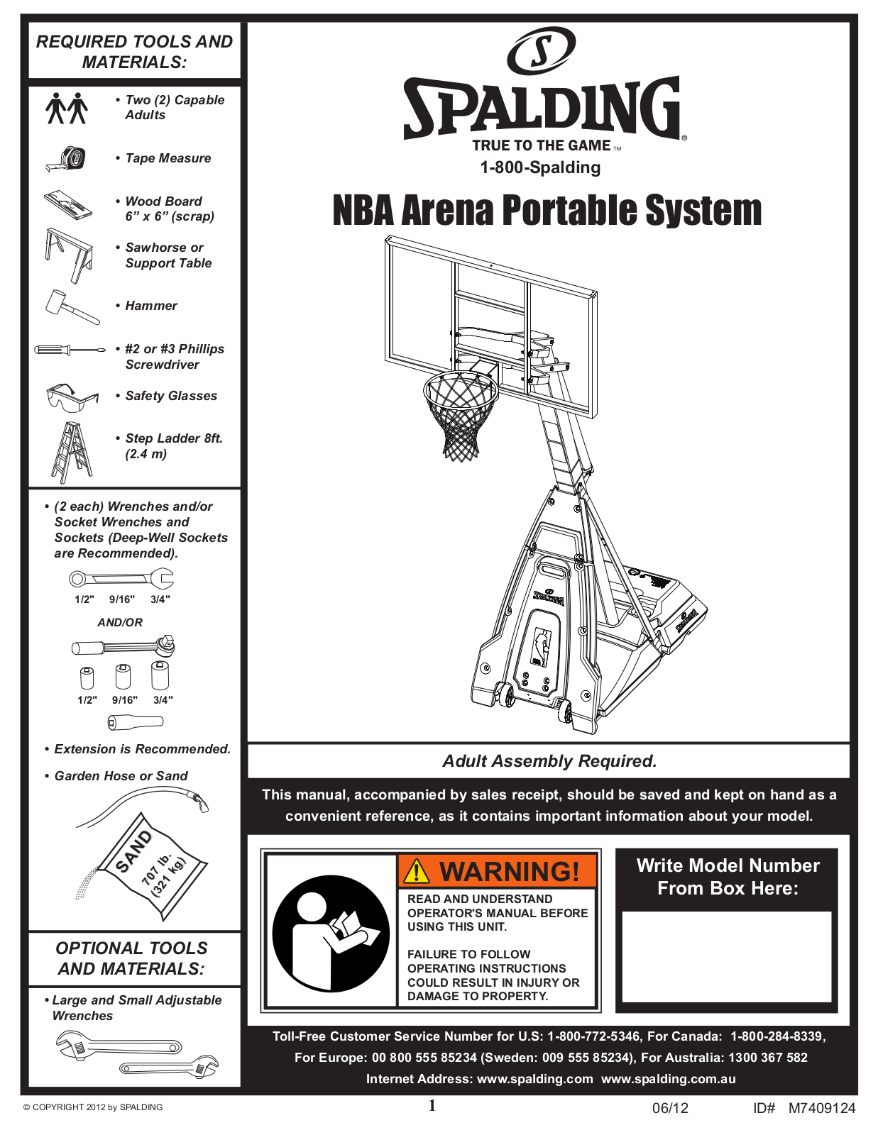 SPALDING NBA Arena Portable System Manual