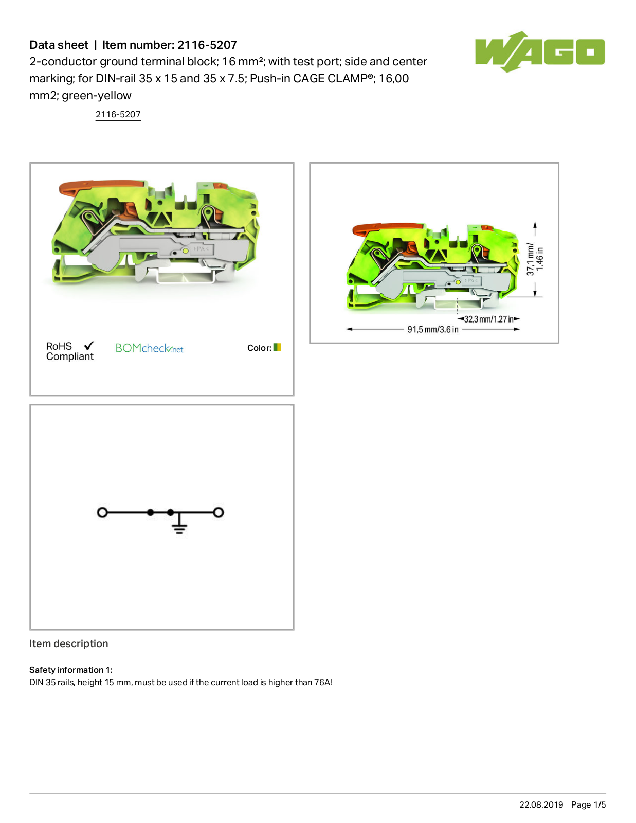 Wago 2116-5207 Data Sheet