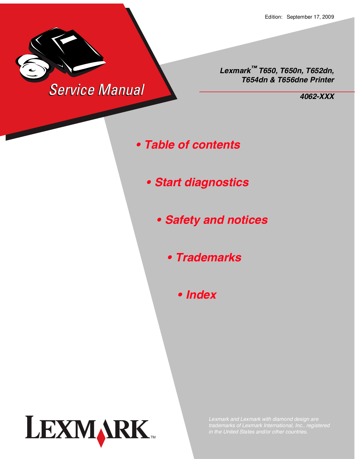 Lexmark T650 Service Manual