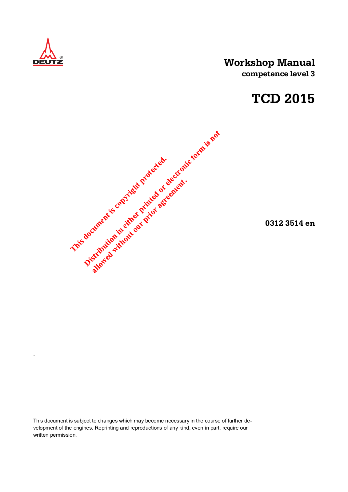 Deutz TCD 2015 User Manual