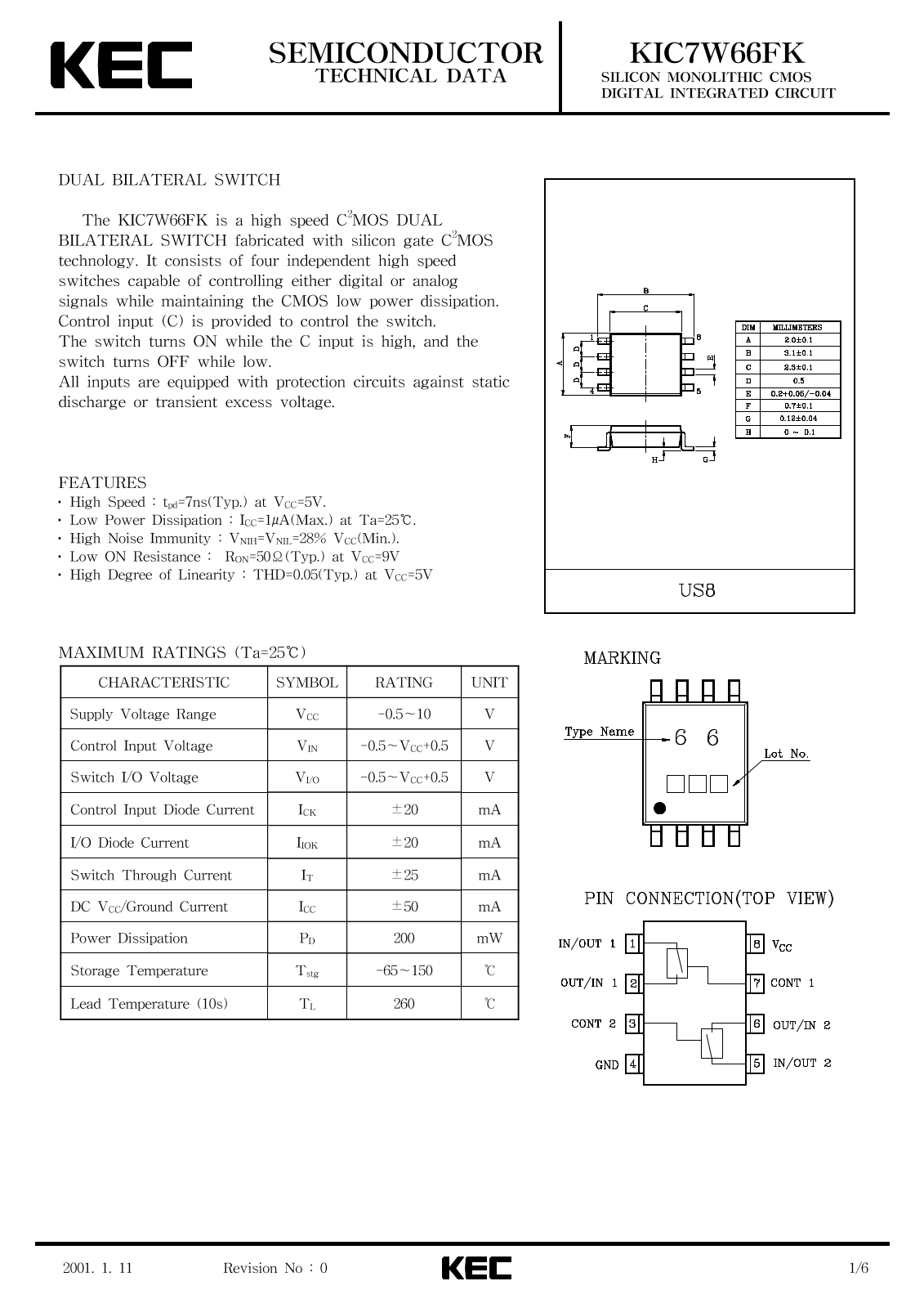 KEC KIC7W66FK Datasheet