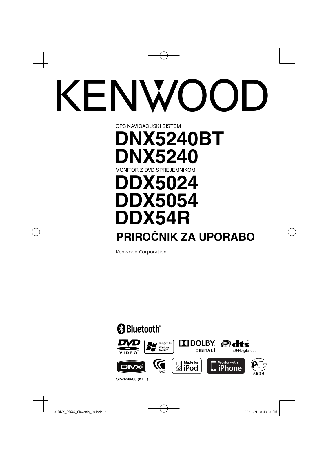 Kenwood DDX54R, DNX5240, DDX5054, DNX5240BT, DDX5024 User Manual