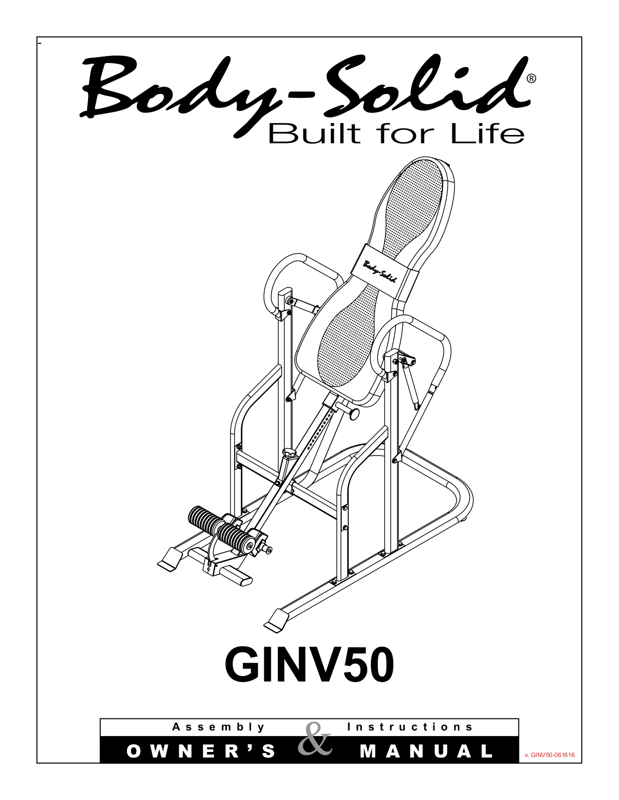 Body-Solid GINV50 Assembly Instructions